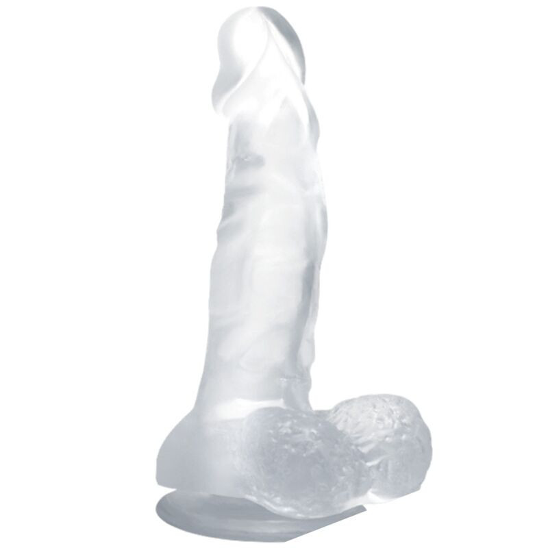 BAILE – DILDO REALISTIC CU VENTUZĂ ȘI TESTICULE 16,7 CM TRANSPARENT