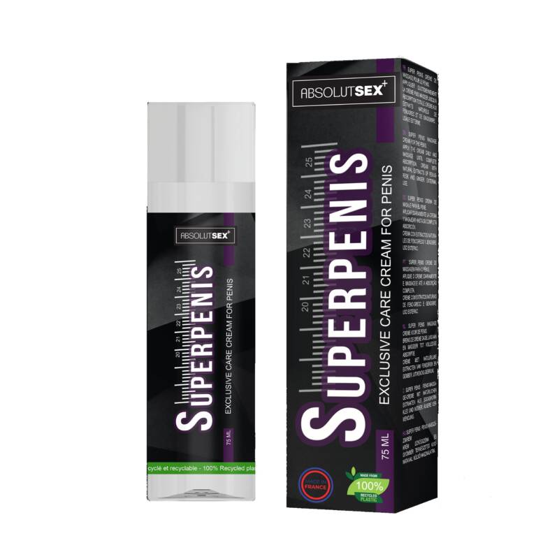 Cremă ABSOLUTSEX SuperPenis, pentru mărirea penisului și stimularea erecției, textură de gel pentru absorbție rapidă, 75 ml