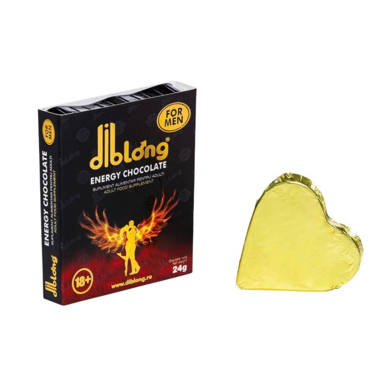 Diblong Energy Chocolate For Men – supliment alimentar pentru bărbați pe bază de ciocolată, cu plante care susțin sănătatea sexuală și funcția erectilă, 24g – Default Title