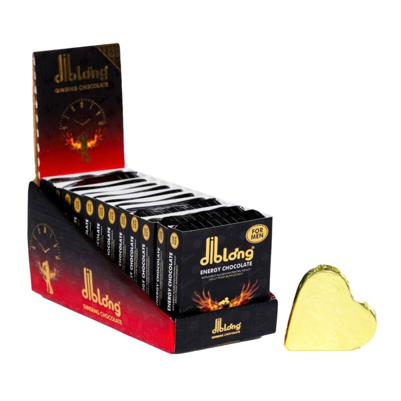 Diblong Energy Chocolate For Men – supliment alimentar pentru bărbați pe bază de ciocolată, cu plante care susțin sănătatea sexuală și funcția erectilă, 12 x 24g – Default Title