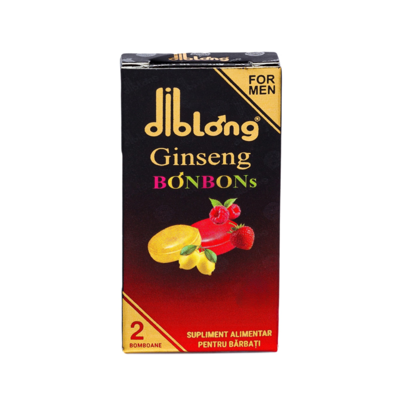 Diblong Ginseng Bonbons – supliment alimentar pentru bărbați, bomboane cu ingrediente naturale ce susțin sănătatea sexuală și funcția erectilă, 1 cutie x 2 buc – Default Title