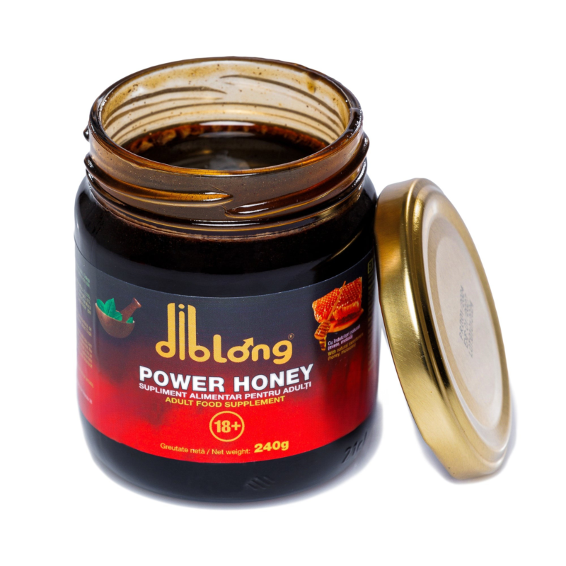 Diblong Power Honey – supliment alimentar pentru adulți cu miere și asocieri de plante care susțin sănătatea sexuală și funcția de reproducere, 240 g – Default Title