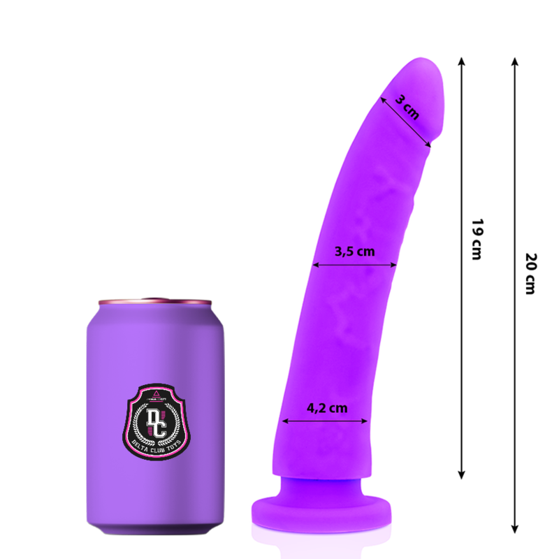 Dildo din silicon medical, lila, 20 cm, Ø 4 cm – Delta Club