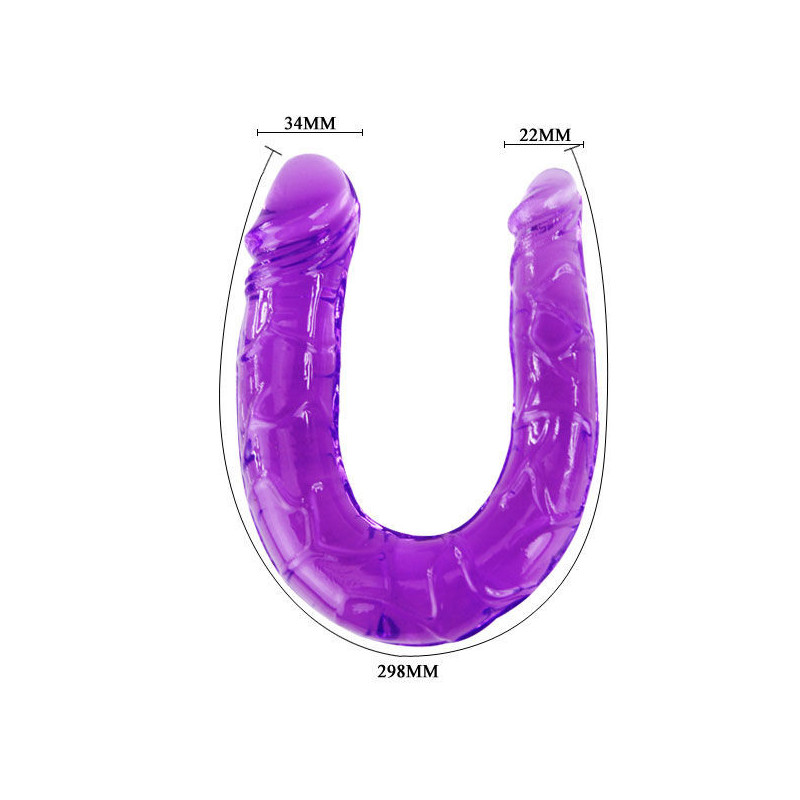 Dildo dublu din jelly flexibil, lila – Baile
