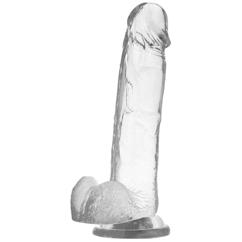 Dildo transparent cu testicule 22 cm / Ø 4,6 cm