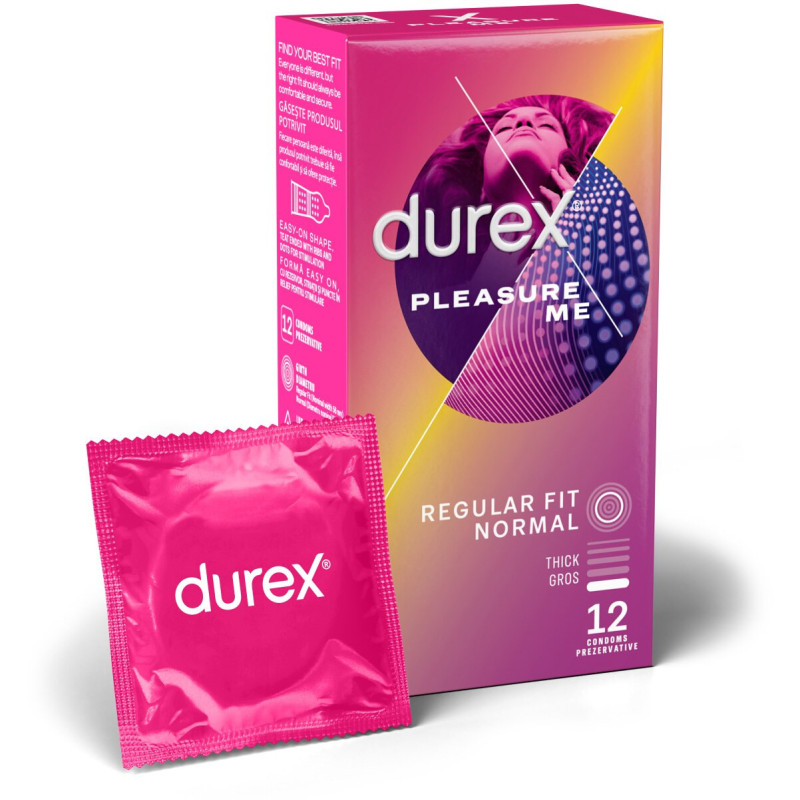 Prezervative cu striatii Durex Pleasure me , 1 cutie x 12 buc