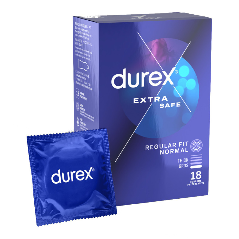 Prezervative clasice Durex Originals Extra Safe, lubrifiate si
