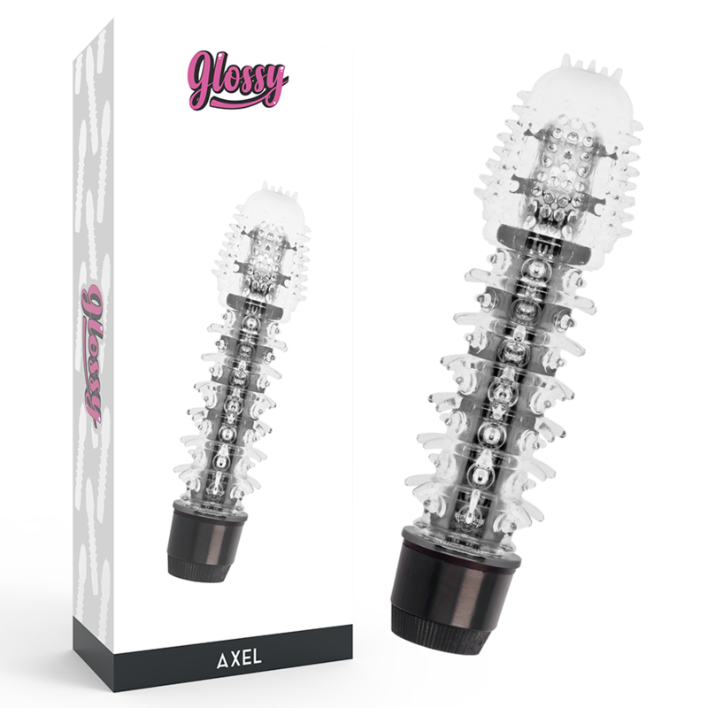 Vibrator GLOSSY – AXEL negru, 14 cm
