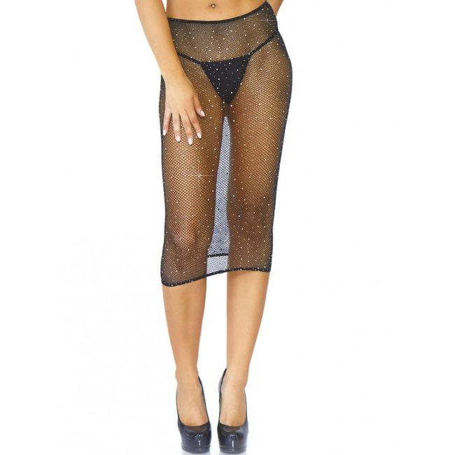 LEG AVENUE – CRYSTALIZED FISHNET MULTIDRESS BLACK O.S – Default Title