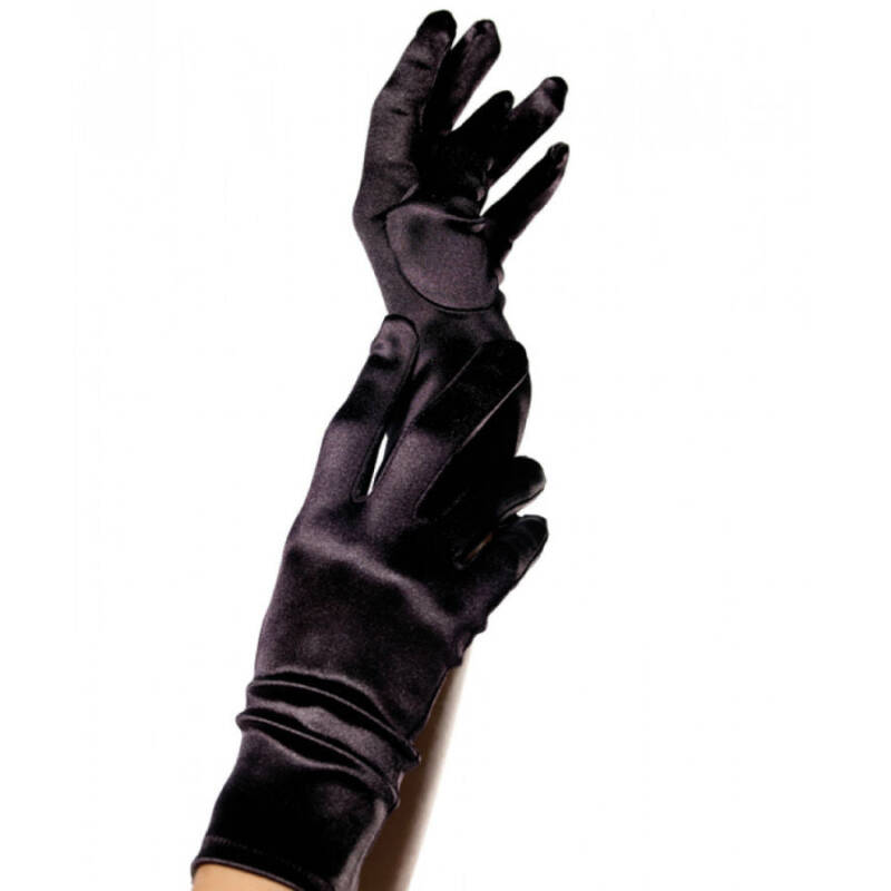 LEG AVENUE – SATIN GLOVES BLACK – Default Title
