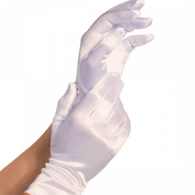 LEG AVENUE – SATIN GLOVES WHITE – Default Title