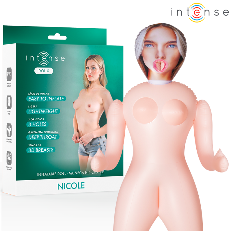 Nicole Păpușă gonflabilă cu Trei Orificii