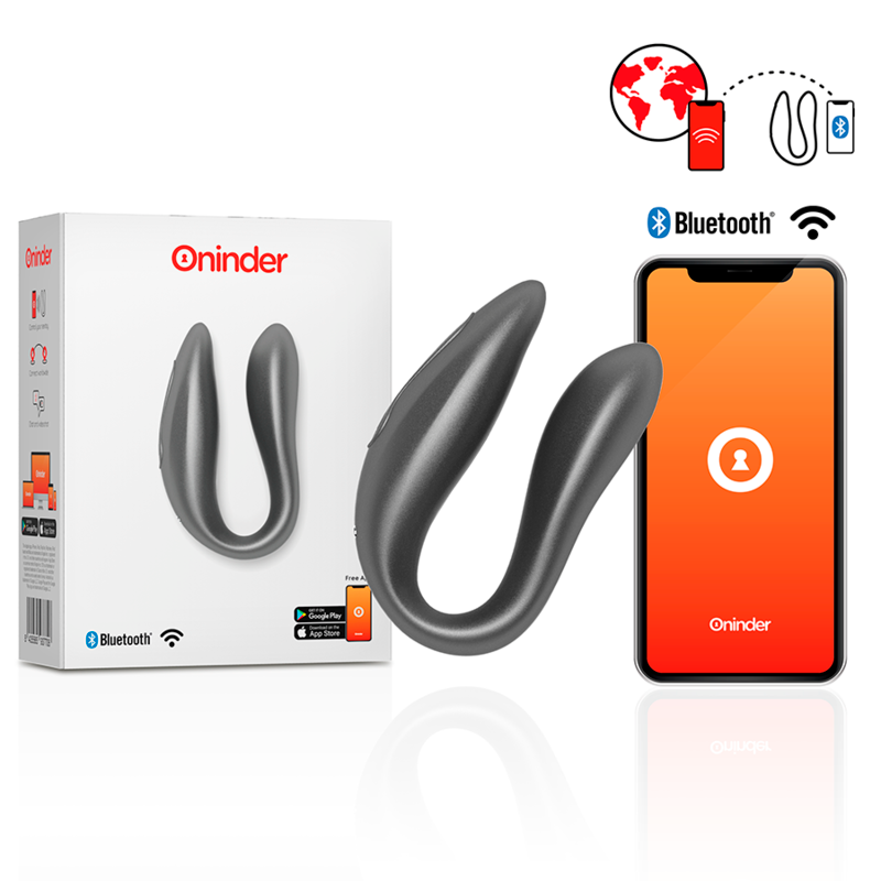 ONINDER – LISBOA BLACK G-POINT & CLITORIS STIMULATOR – FREE APP – — / NEGRO