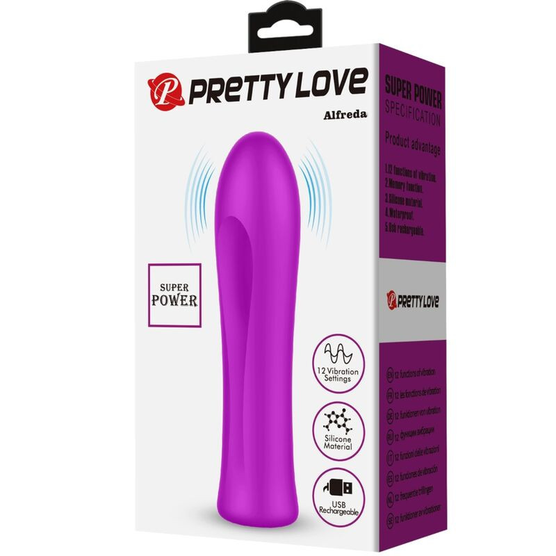Vibrator Pretty Love Alfreda, 12 Moduri Vibratii, Silicon, USB, Mov,
