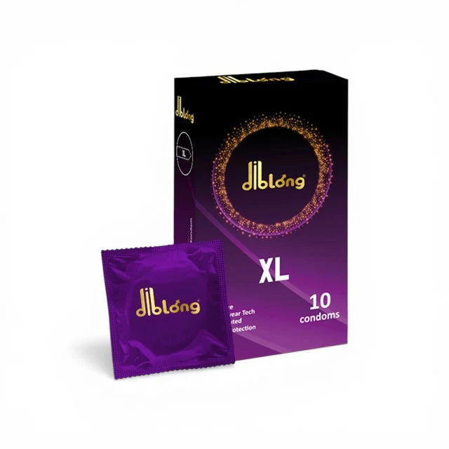 Prezervative DIBLONG XL, lubrifiate, din latex, 55 ± 2 mm, 10 buc – Default Title