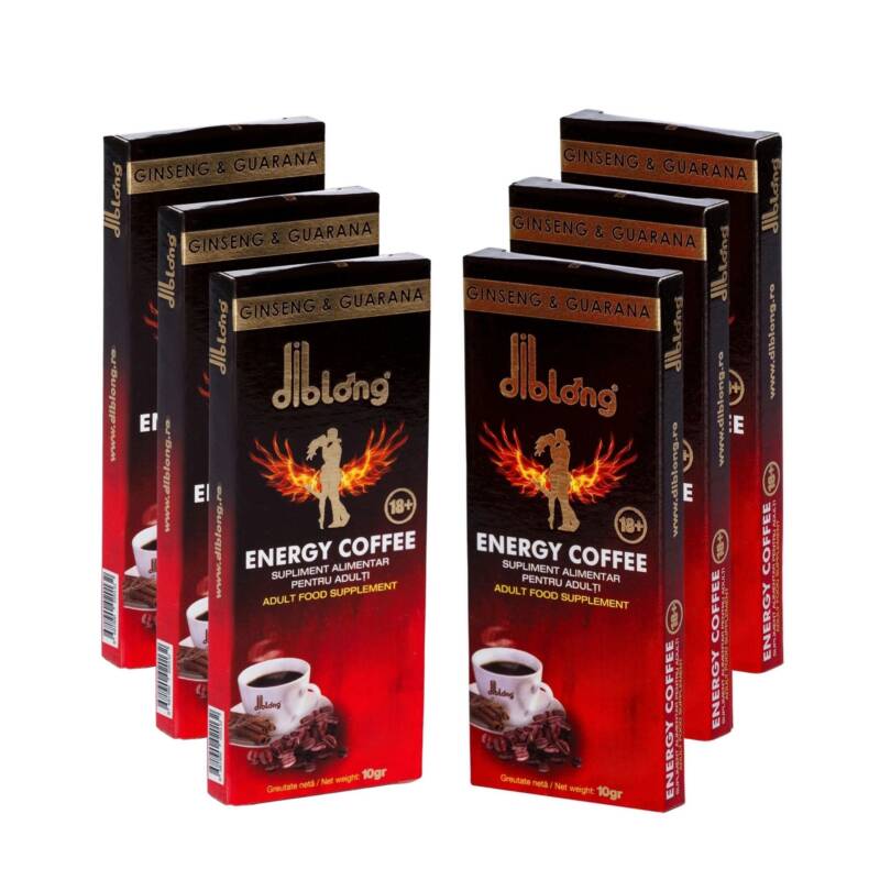 SET: Diblong Energy Coffee – supliment alimentar pentru bărbați, formula de cafea instant cu plante care susțin sănătatea sexuală și funcția erectilă, 6 buc x 10 g – Default Title