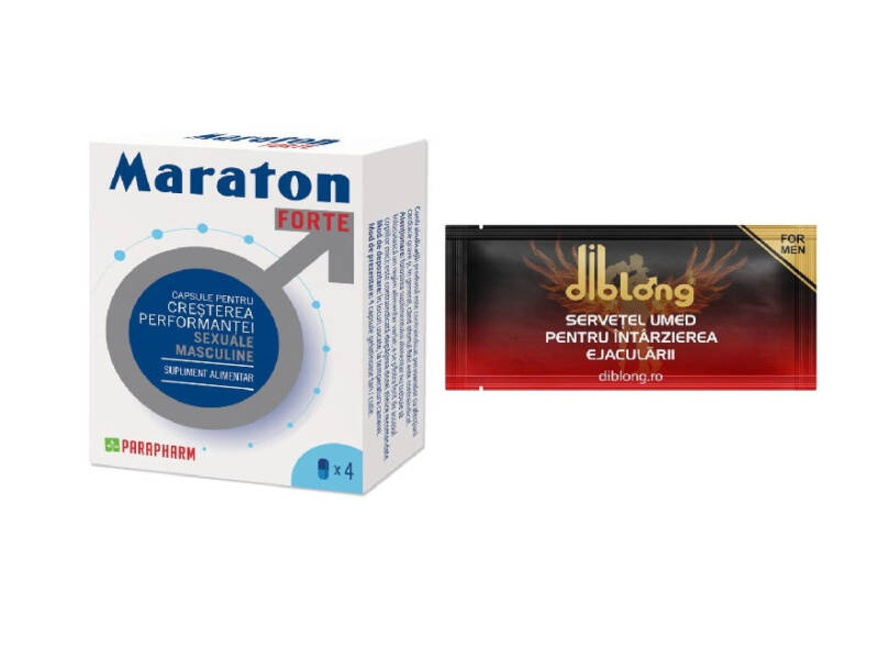 SET: MARATON FORTE, cresterea performantei sexuale barbati, 4 capsule +  1 servetel DIBLONG DELAY TOWEL – Default Title