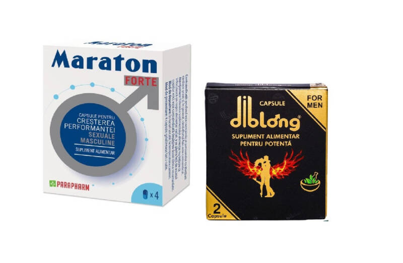 SET: MARATON FORTE, cresterea performantei sexuale barbati, 4 capsule + Capsule Diblong Ginseng, 1 cutie x 2 buc – Default Title