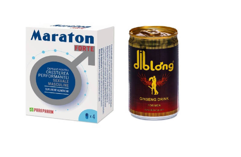 SET: MARATON FORTE, cresterea performantei sexuale barbati, 4 capsule +Diblong Energy Drink, 1 x 150ml – Default Title