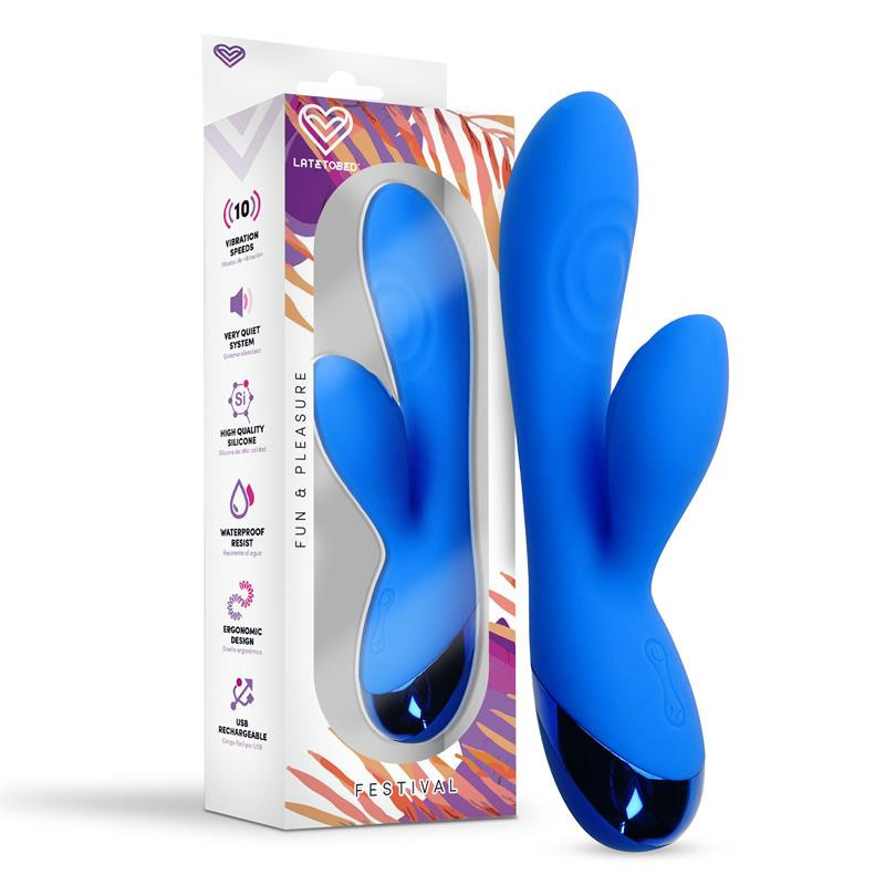 Stimulator cu vibratii USB albastru