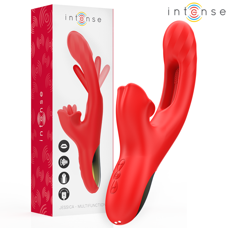 Vibrator INTENSE – JESSICA MULTIFUNCTION, cu stimulare clitoridiană