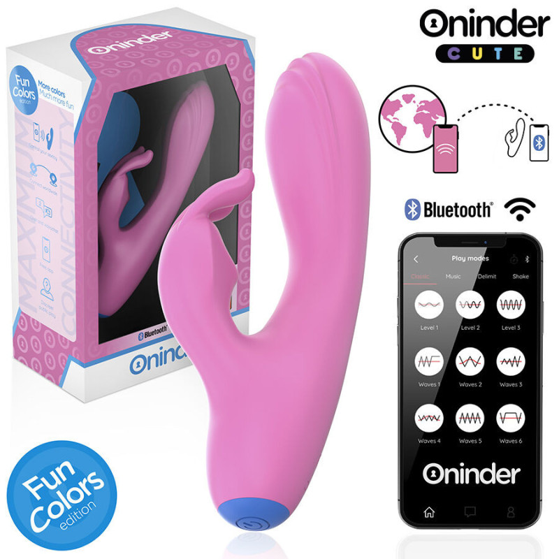Vibrator ONINDER CUTE, pentru punctul G și clitoris, cu control prin