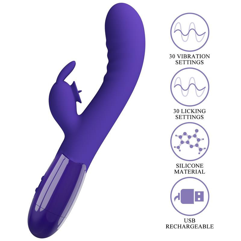 Vibrator PRETTYLOVE Cerberus Youth, Licking Rabbit Vibrator, rabbit