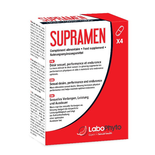 Capsule SUPRAMEN Sexual Power 4 in 1, Labophyto, potență, erecție, întârziere ejaculare, libido, 4 capsule