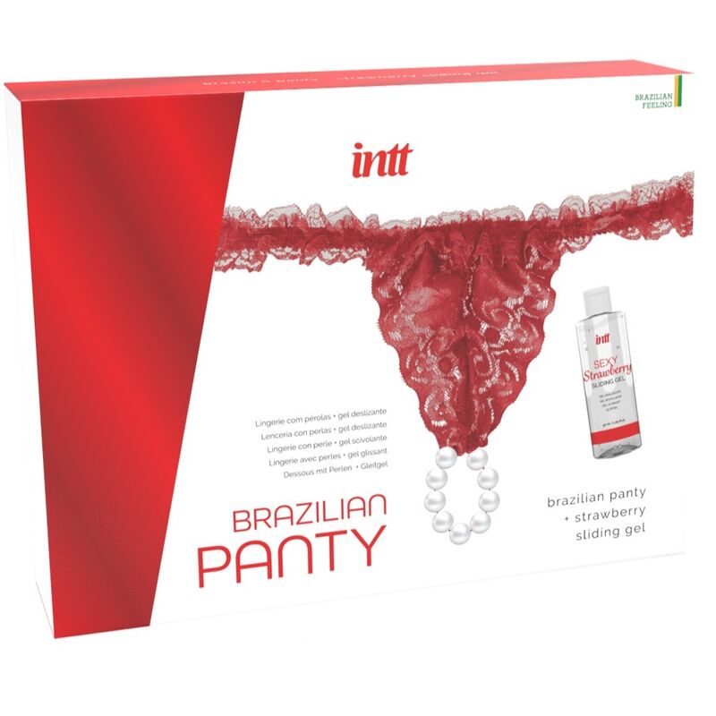 INTT RELEASES – BRAZILIAN RED PANTY WITH PEARLS AND LUBRICATING GEL 50 ML – Default Title