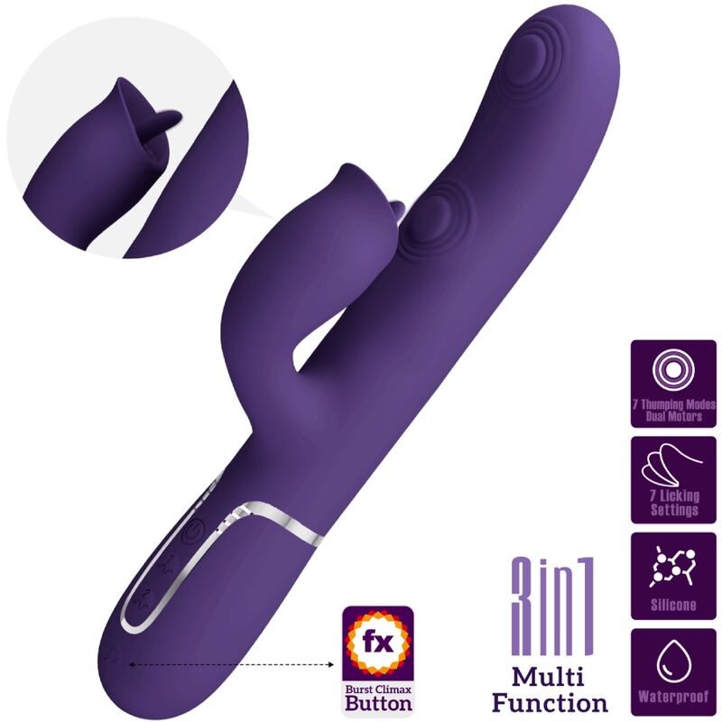 PRETTY LOVE – RABBIT VIBRATOR WITH LICKING PURPLE – Default Title