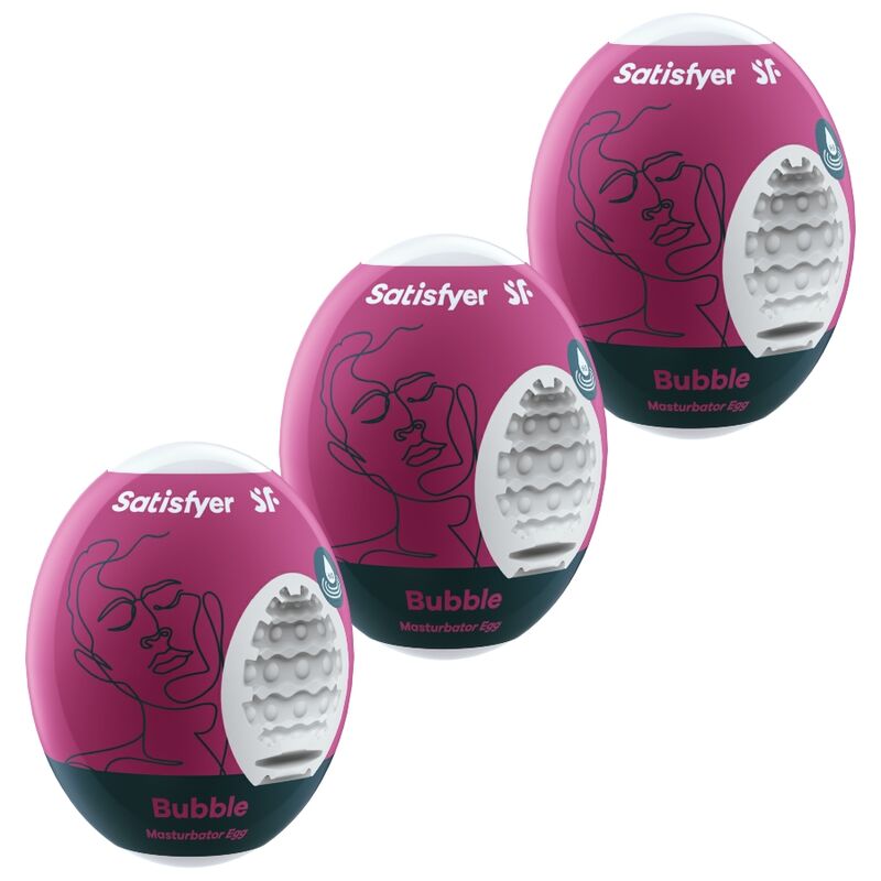 SATISFYER – 3 MASTURBATOR EGGS BUBBLE – Default Title