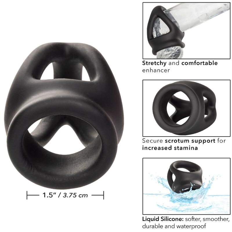 CALEXOTICS – ALPHA DUAL CAGE RING BLACK – Default Title