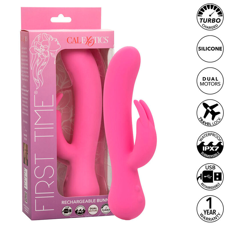 CALEXOTICS – FIRST TIME VIBRATOR RABBIT RECHARGEABLE PINK – Default Title