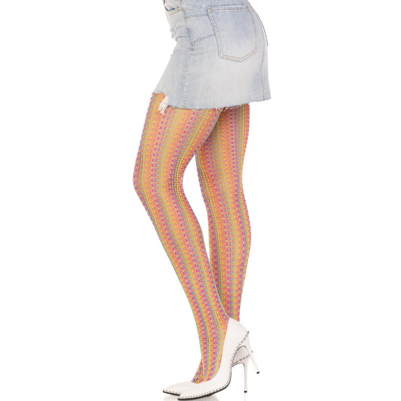 LEG AVENUE – MULTICOLOR CROCHET STOCKINGS – Default Title