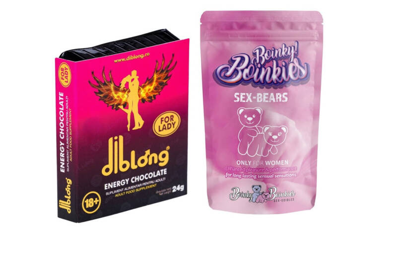SET: Diblong Energy Chocolate for Lady – supliment alimentar pentru femei pe bază de ciocolată, cu plante care susțin sănătatea sexuală și recăpătarea energiei + Boinky – Jeleuri afrodisiace Ursuleti – Gummy Sex Bears for Women, 6 portii – Default Title