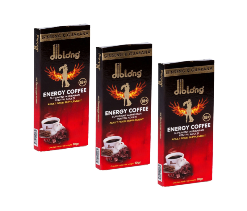 SET: Diblong Energy Coffee – supliment alimentar pentru bărbați, formula de cafea instant cu plante care susțin sănătatea sexuală și funcția erectilă, 3 buc x 10 g – Default Title