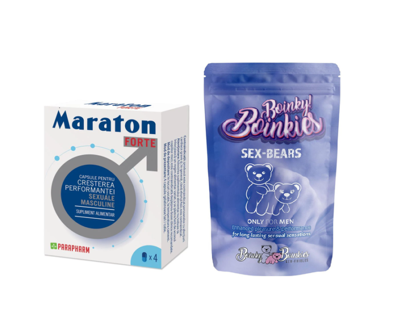 SET: MARATON FORTE, cresterea performantei sexuale barbati, 4 capsule + Boinky – Jeleuri afrodisiace Ursuleti – Gummy Sex Bears for Men – Default Title