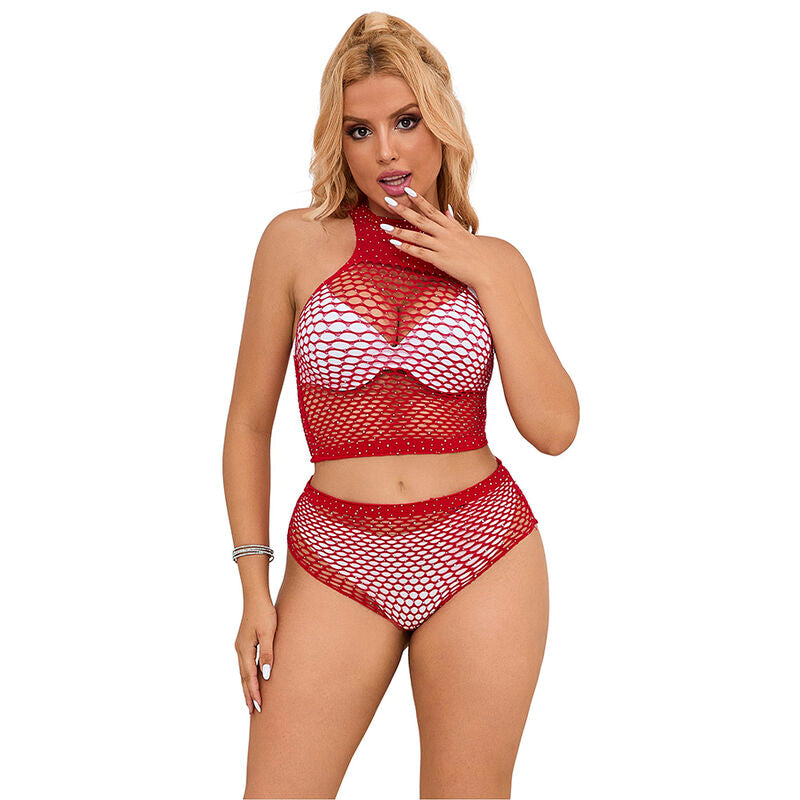 SUBBLIME – 952402 FISHNET SET WITH PINK DIAMONDS ONE SIZE – Default Title